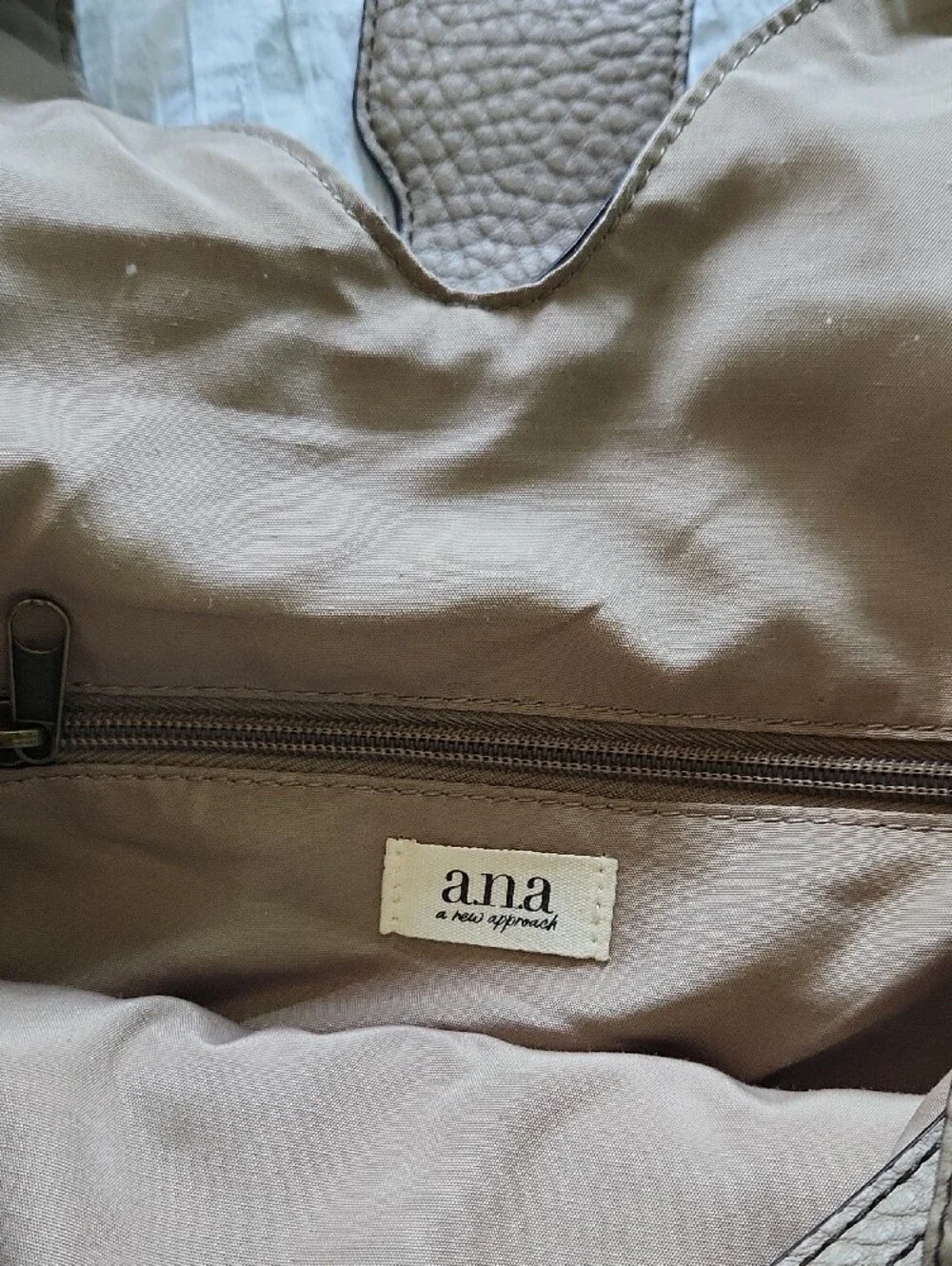 ANA Taupe Leather Hobo Shoulder Bag for Everyday Wear
